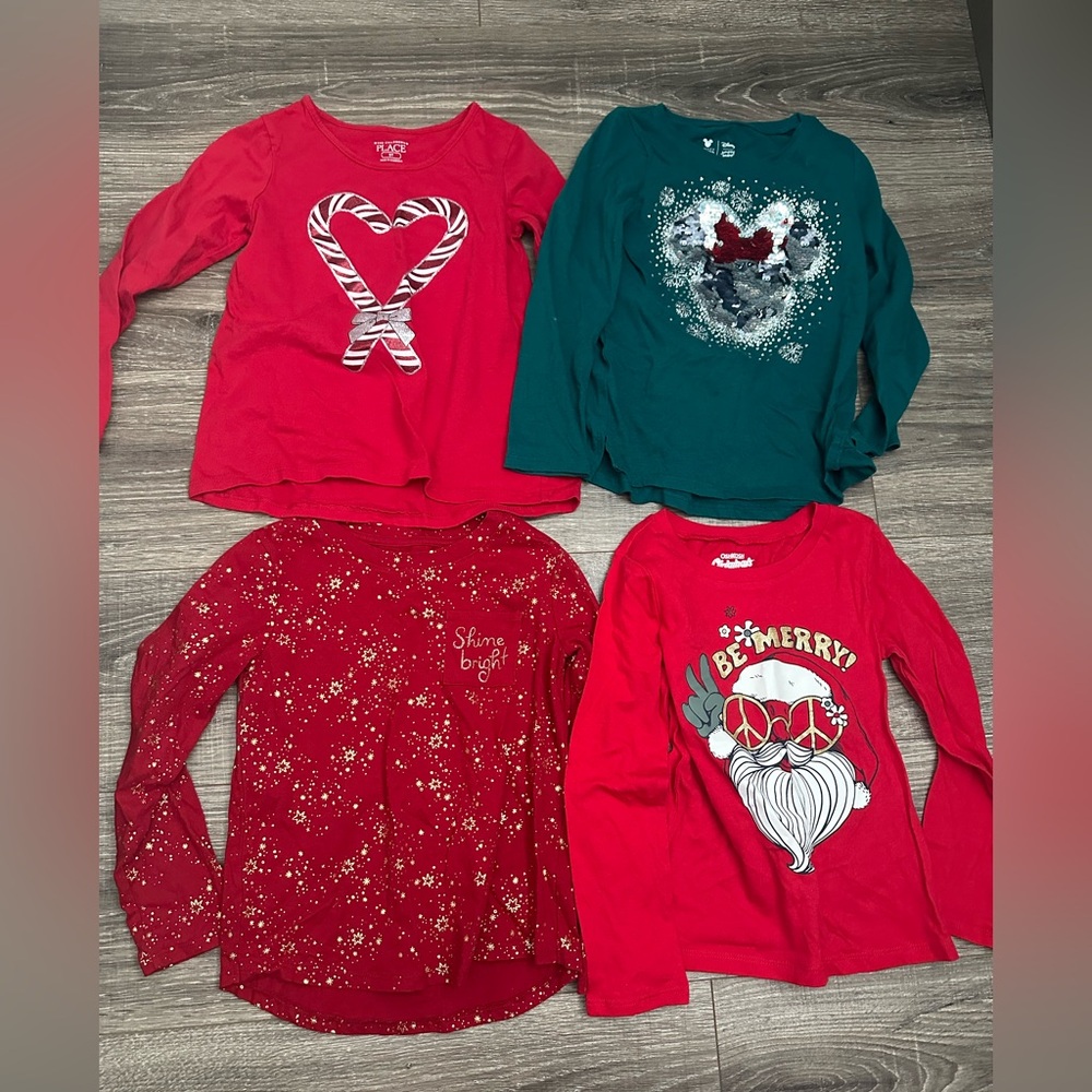 Festive Girls 5 Shirts- Minnie, Candy Cane, Santa
